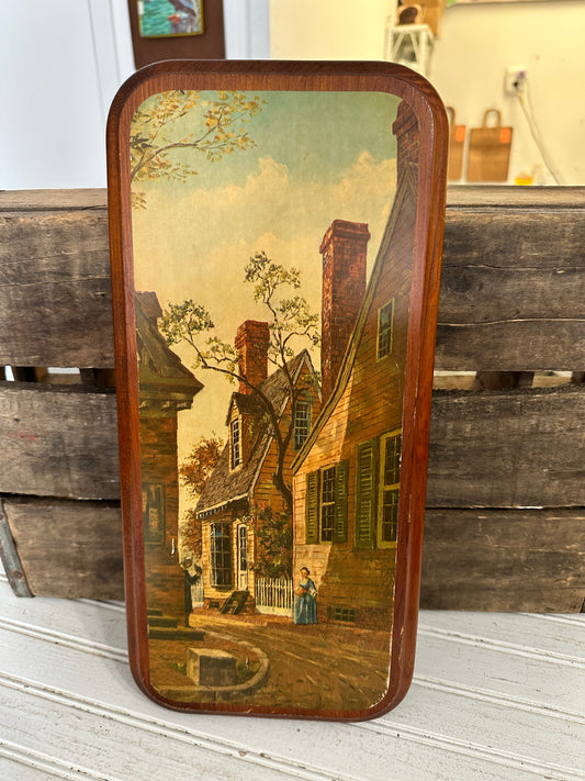 Decoupage Wall Art- Colonial Scene