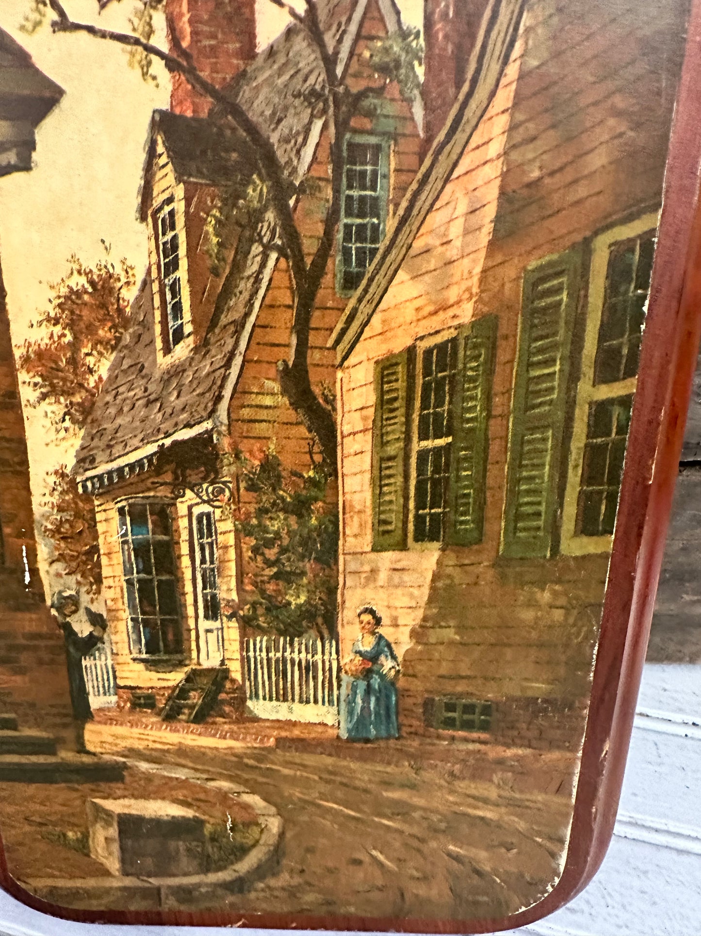 Decoupage Wall Art- Colonial Scene