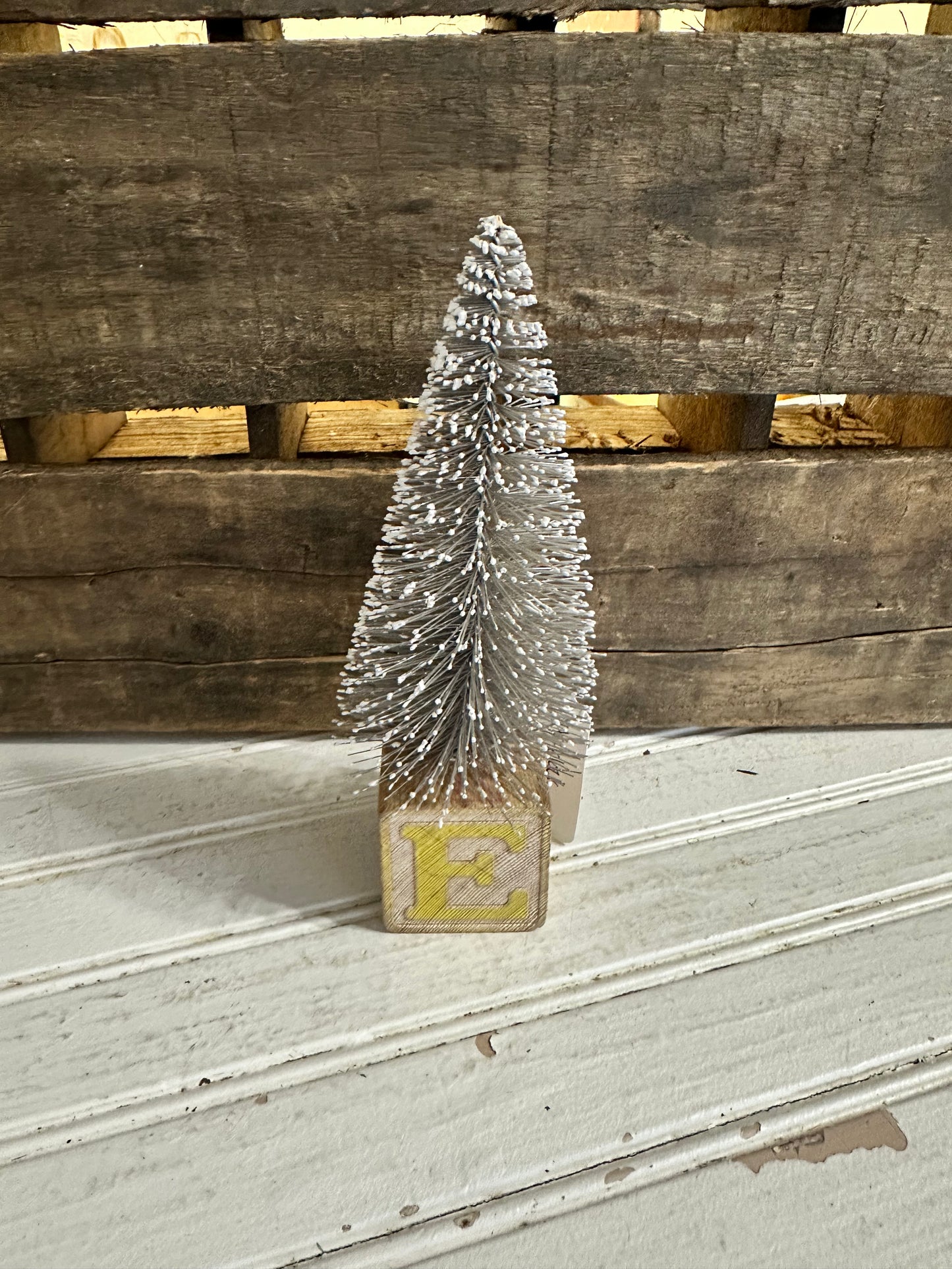 Vintage Block bottle brush tree