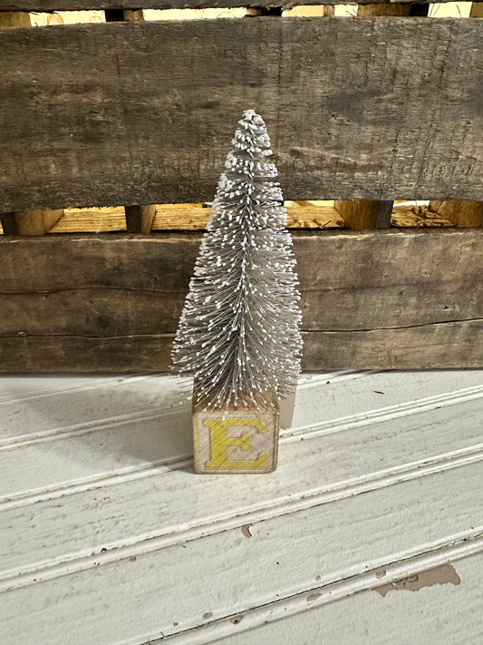 Vintage Block bottle brush tree