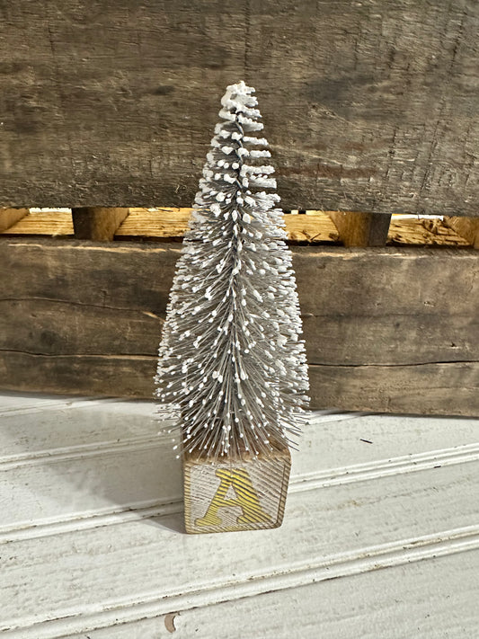 Vintage Block bottle brush tree