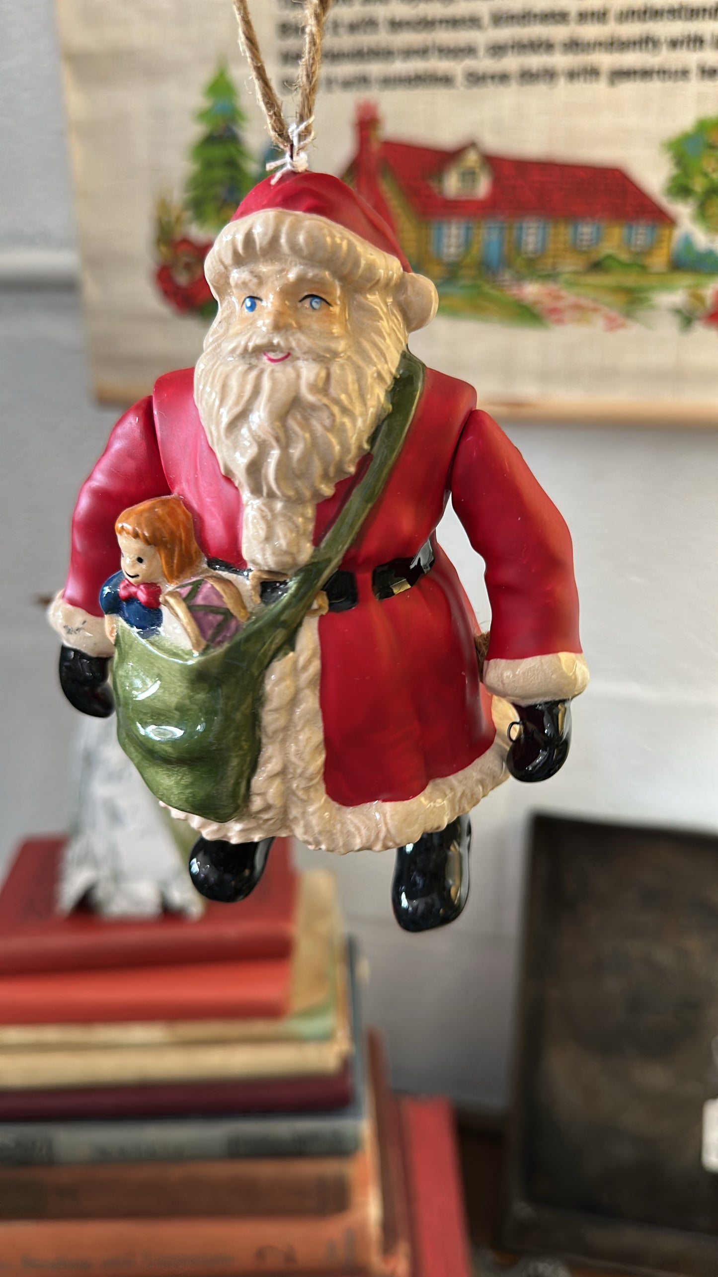 Jointed Santa ornament