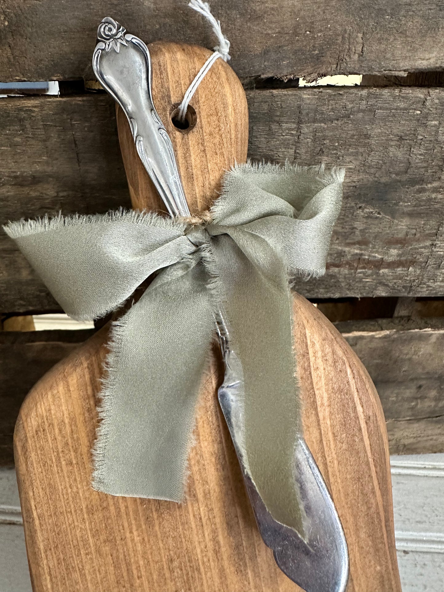 Handmade board with vintage butter knife