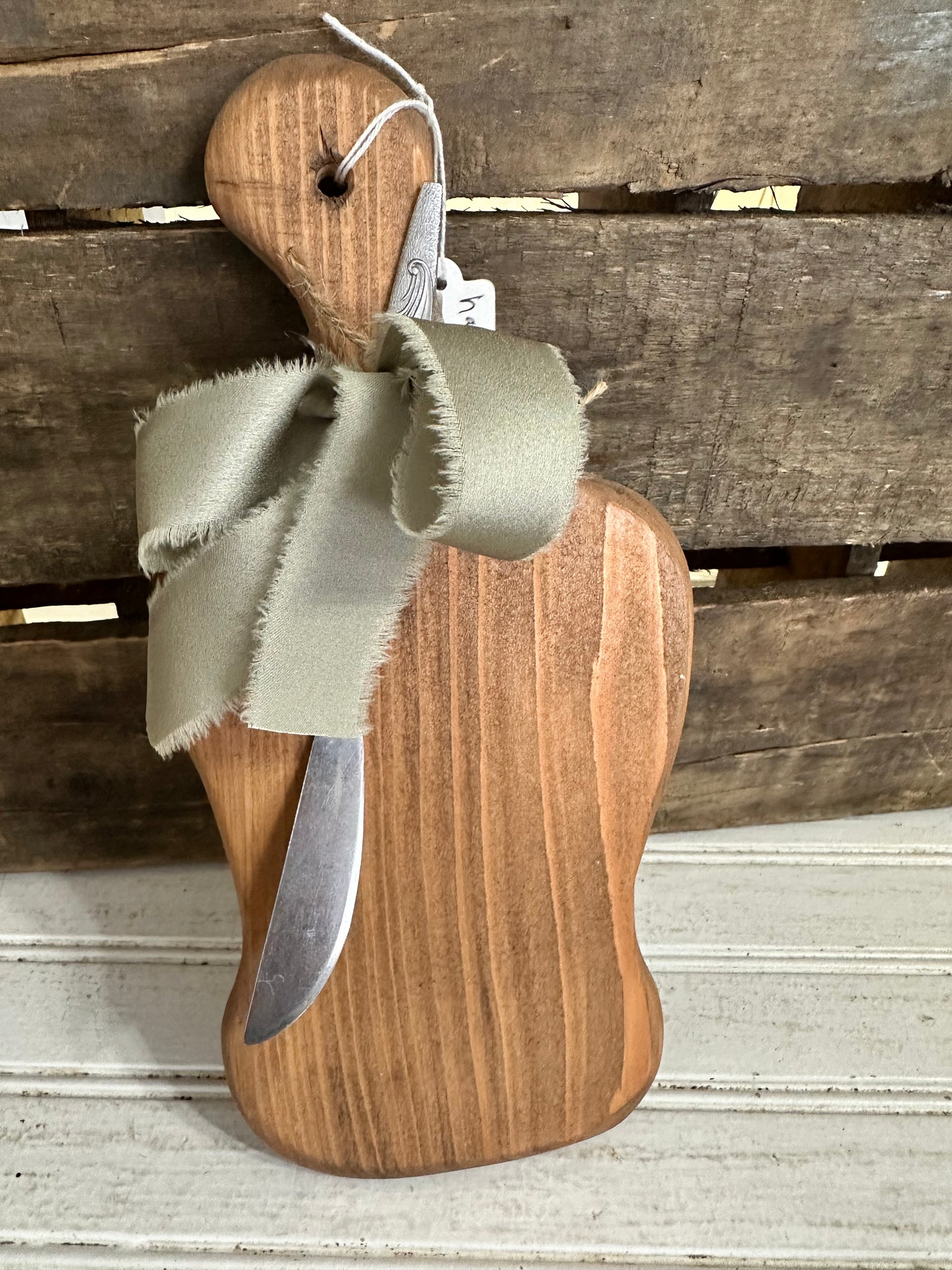 Handmade board with vintage butter knife