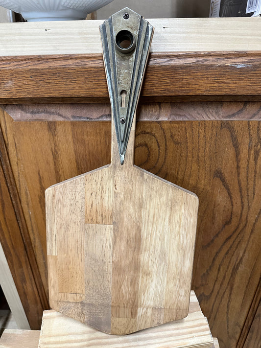 Handmade board with vintage door plate