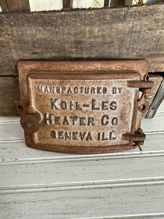 Heater door with advertising