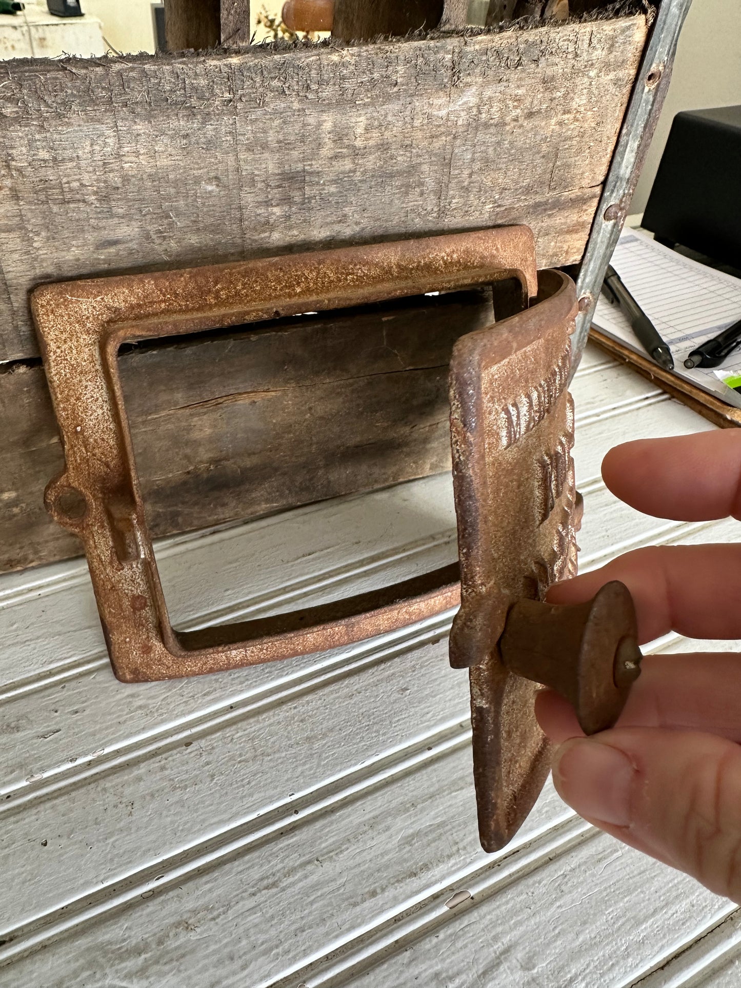 Heater door with advertising
