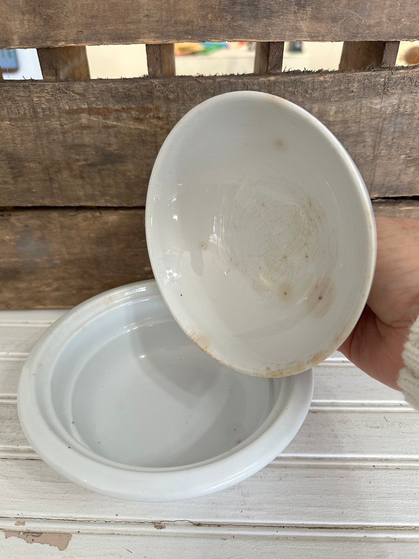 Meakin Ironstone covered bowl- local pickup only