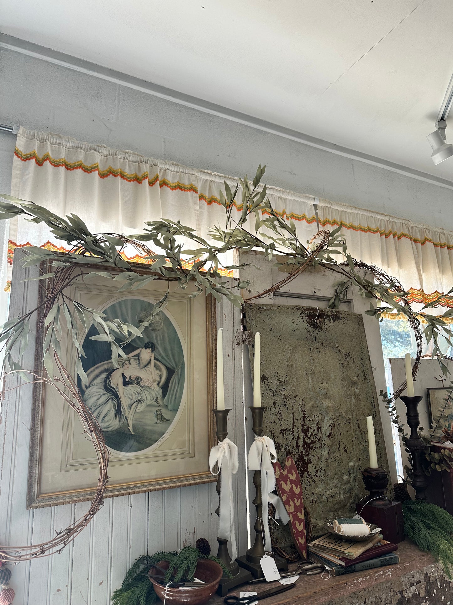 Flocked Herb Leave garland