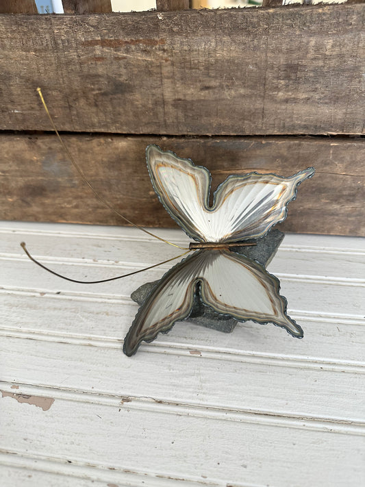 Metal butterfly sculpture