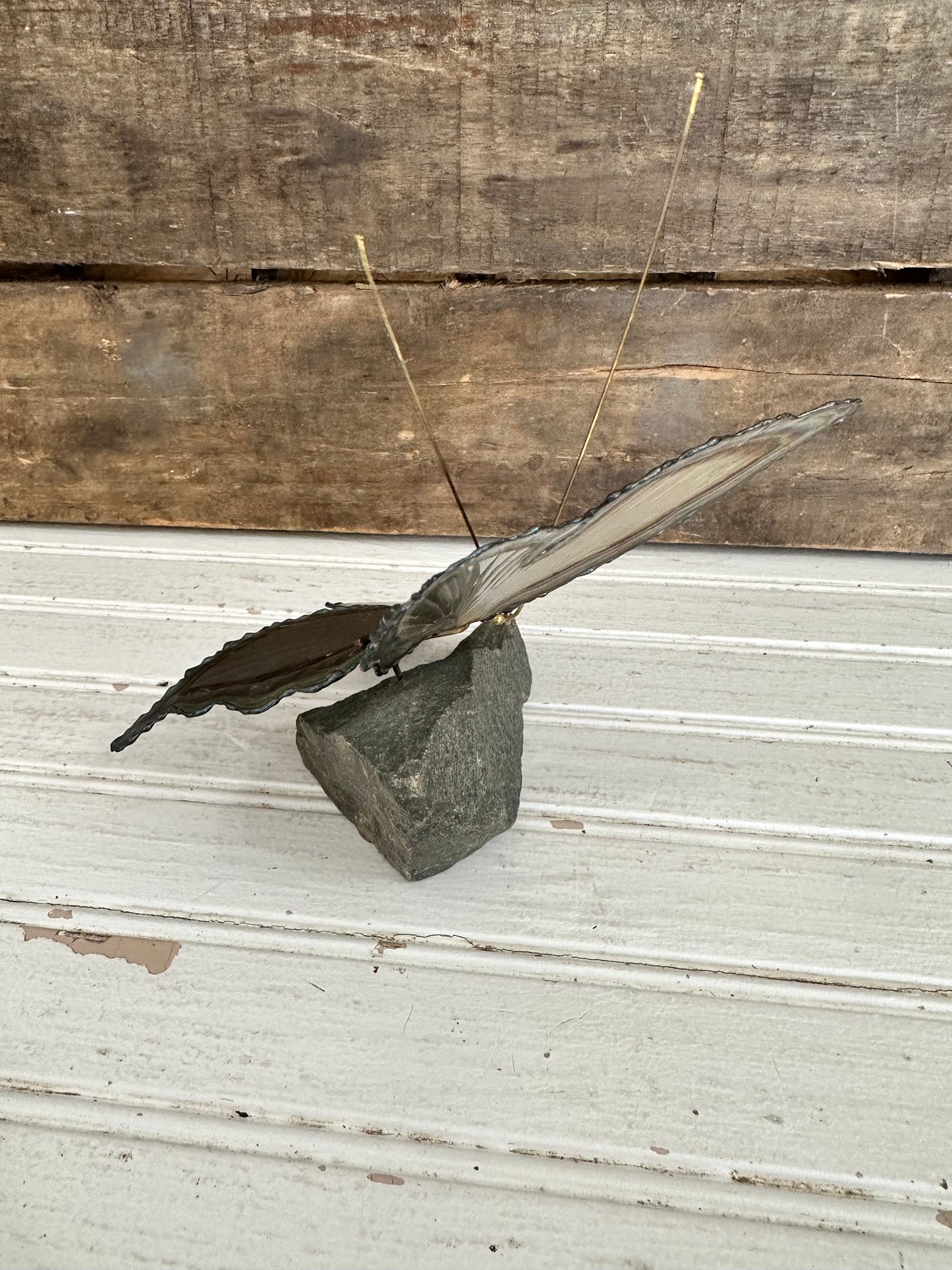 Metal butterfly sculpture