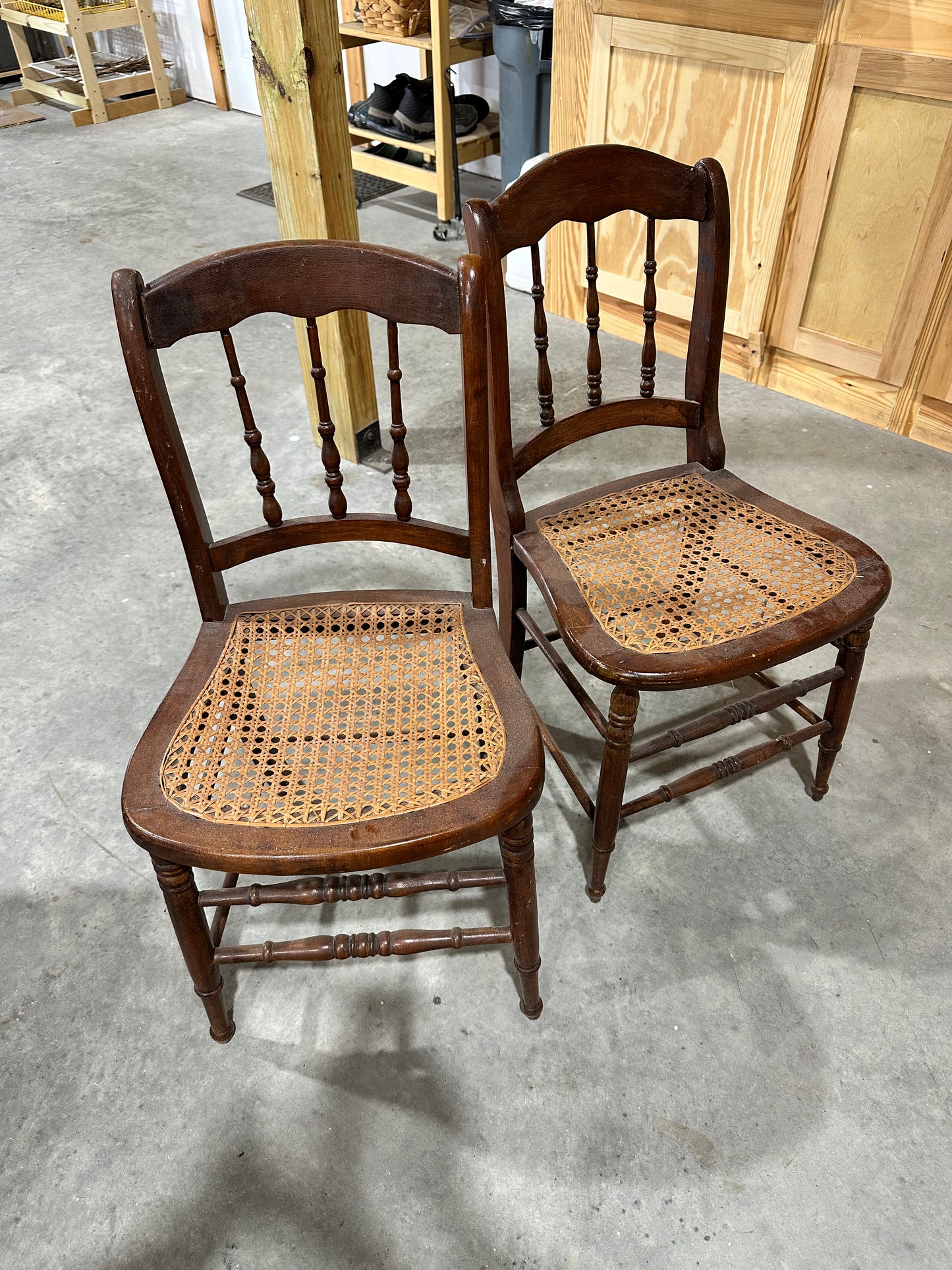 Wooden chair with cane seat- local pickup only