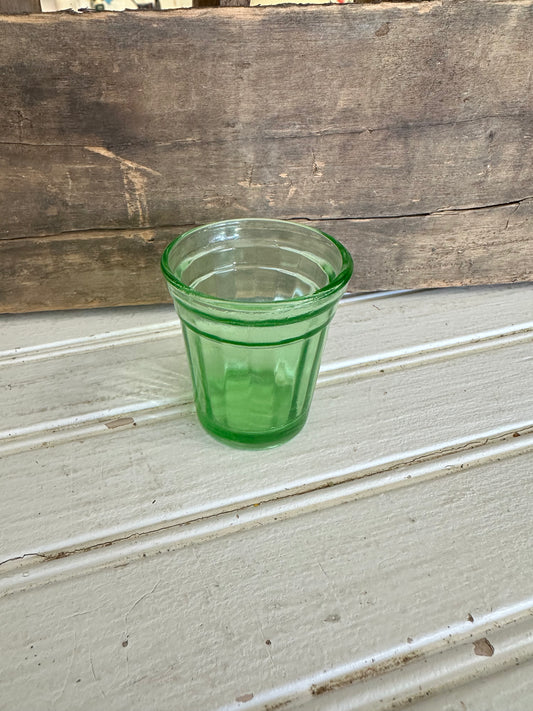 Uranium Glass Akro Agate kids tumbler set
