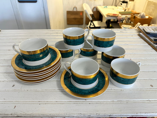 Royal Porcelain- Wellington green cups & saucers- local pickup only
