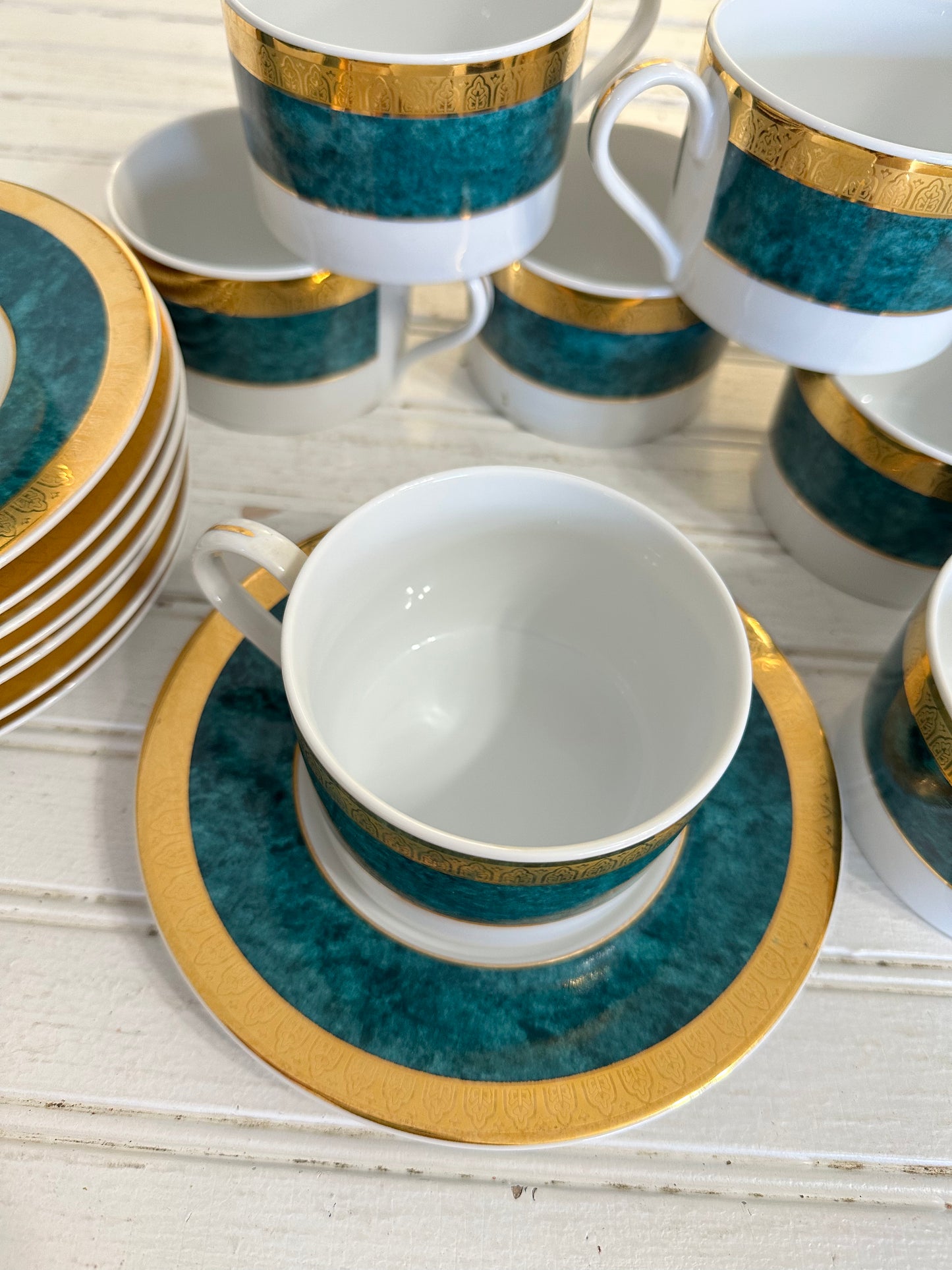 Royal Porcelain- Wellington green cups & saucers- local pickup only