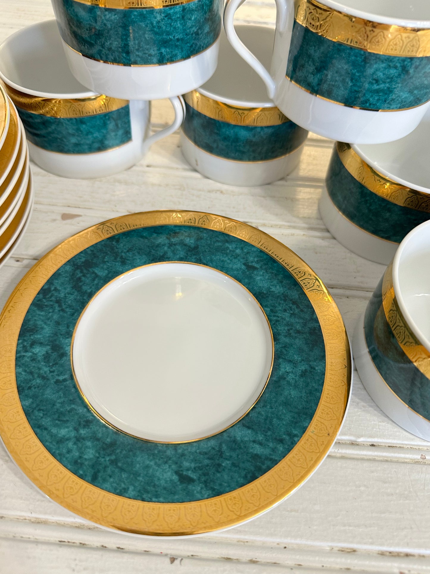 Royal Porcelain- Wellington green cups & saucers- local pickup only