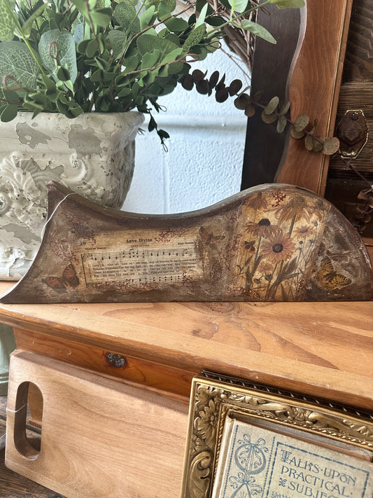 Handmade Collage Art on salvage wood