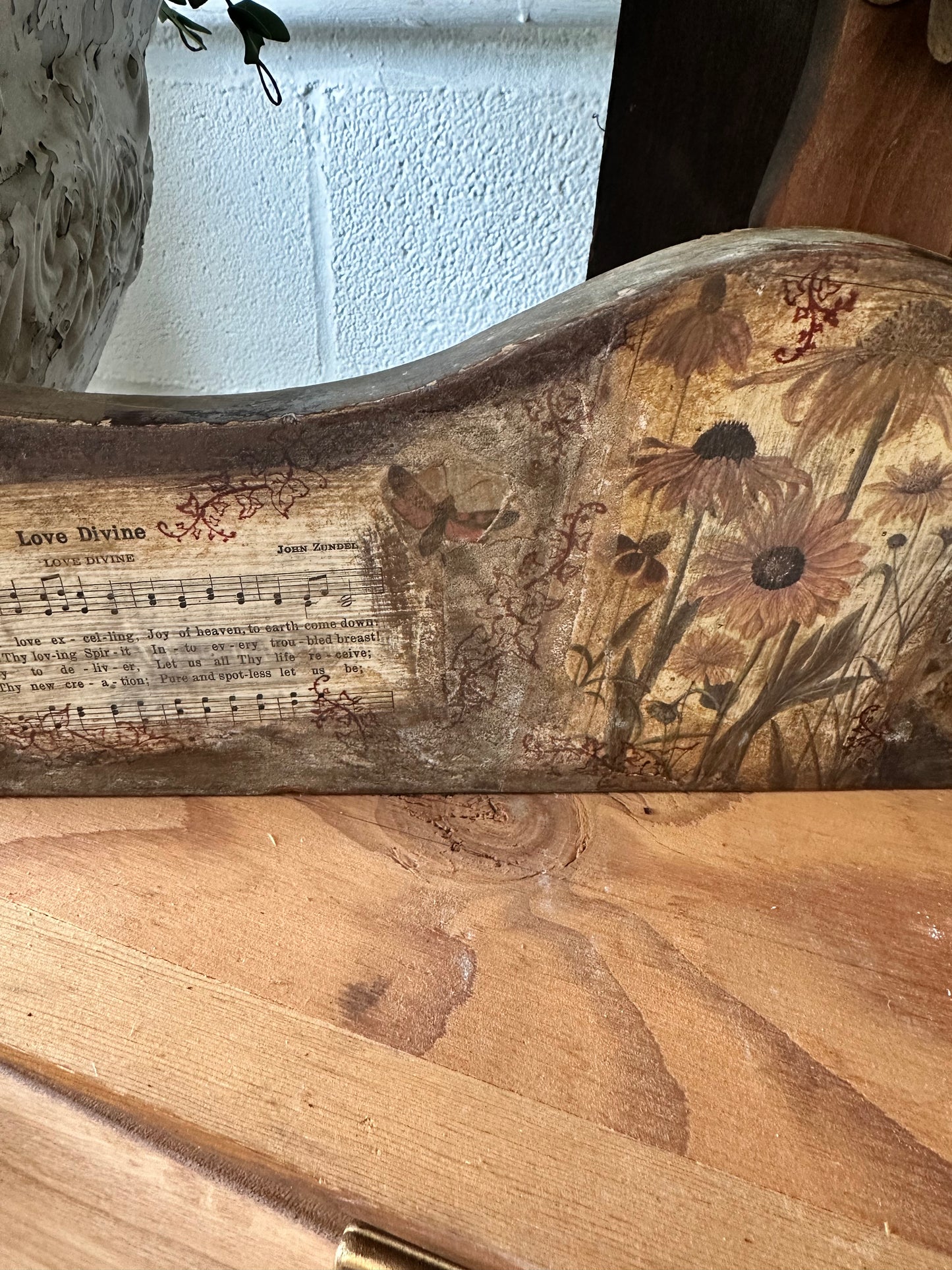 Handmade Collage Art on salvage wood