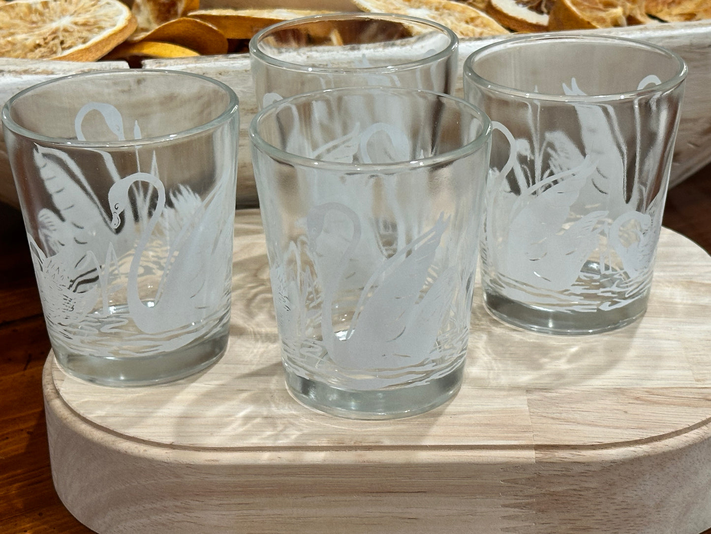 Mid Century glass tumbler set (4)