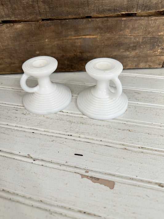 Milk Glass candlesticks