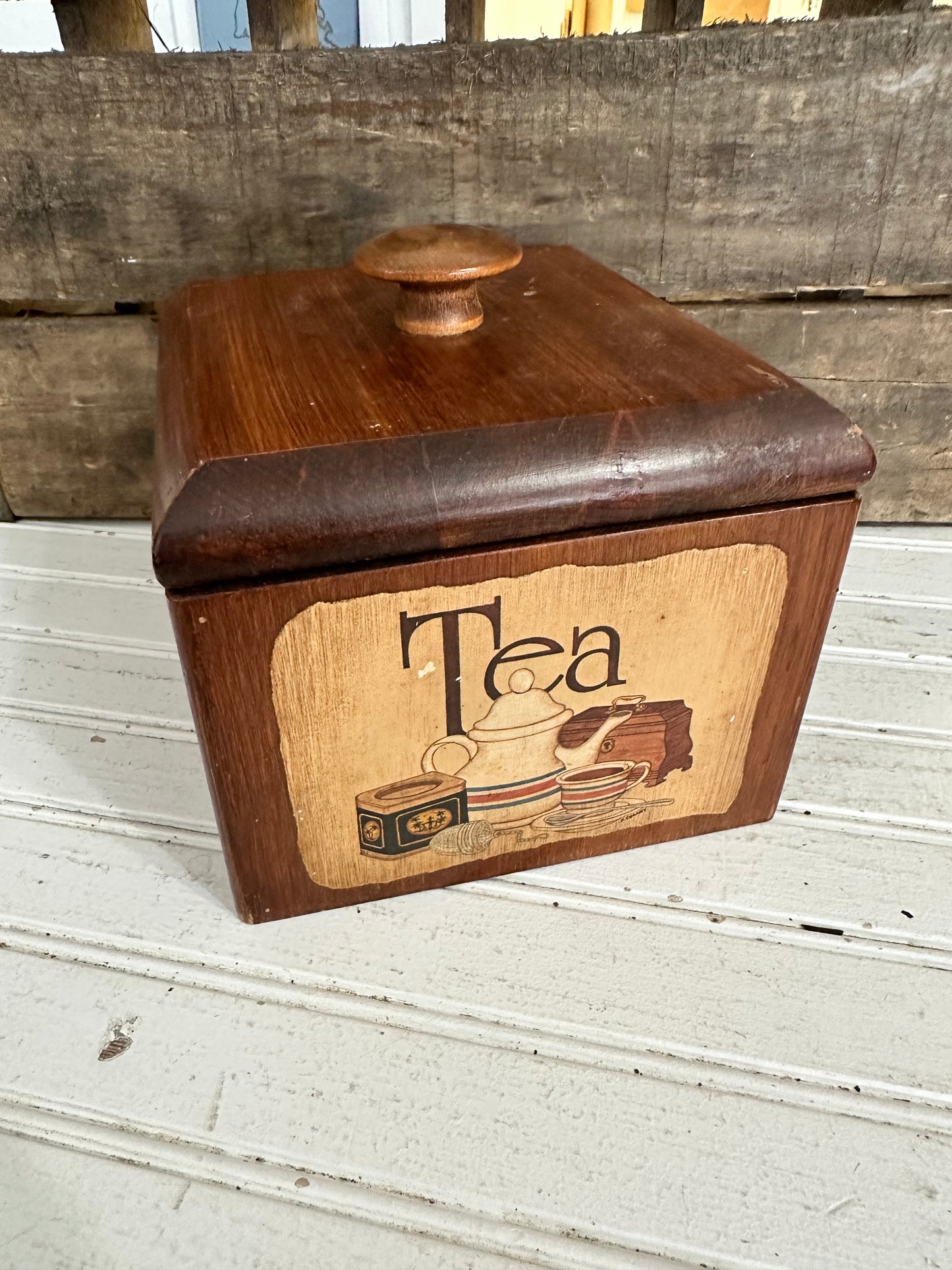 Wood canister- Tea