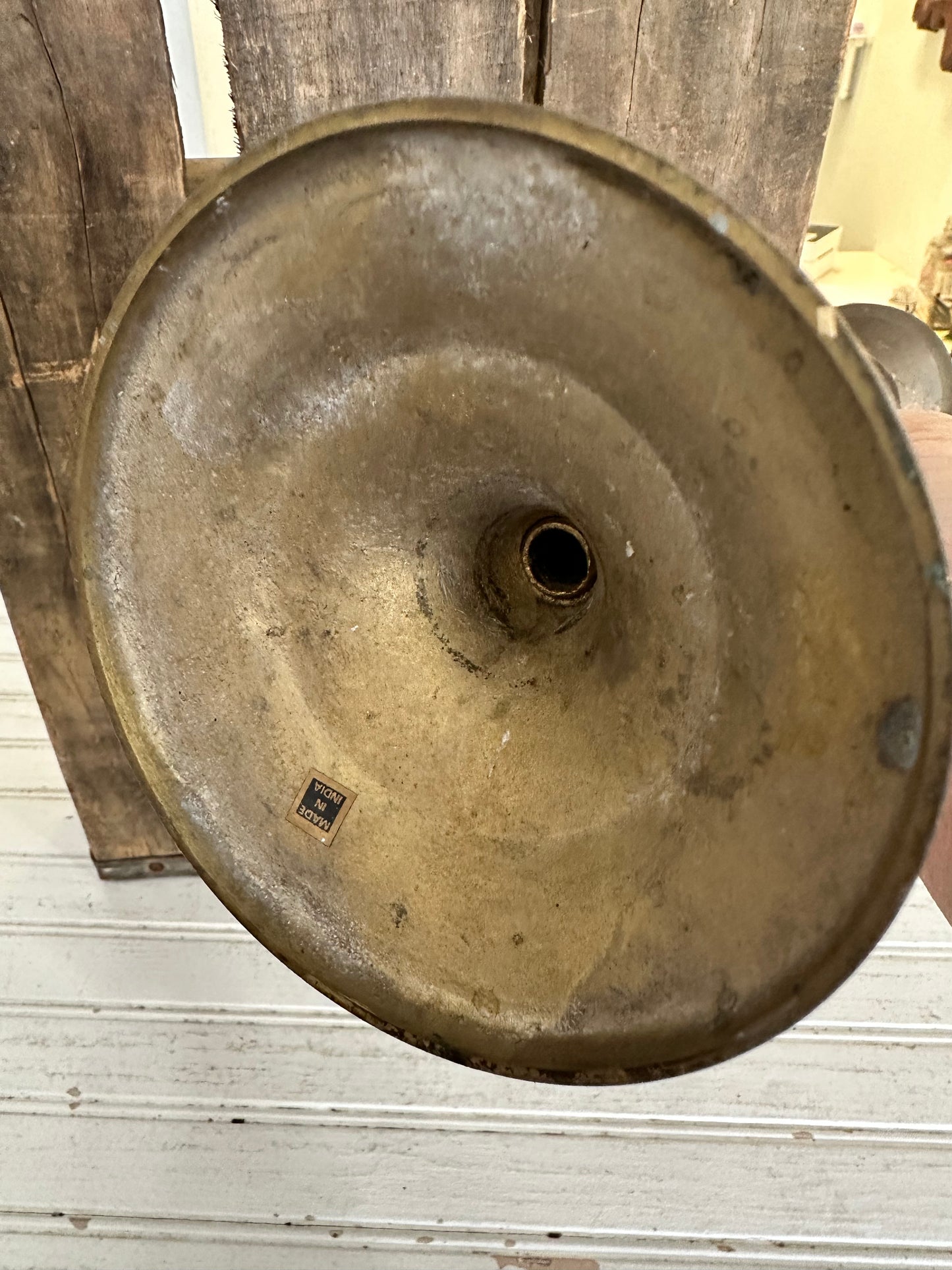 Brass tall candlestick