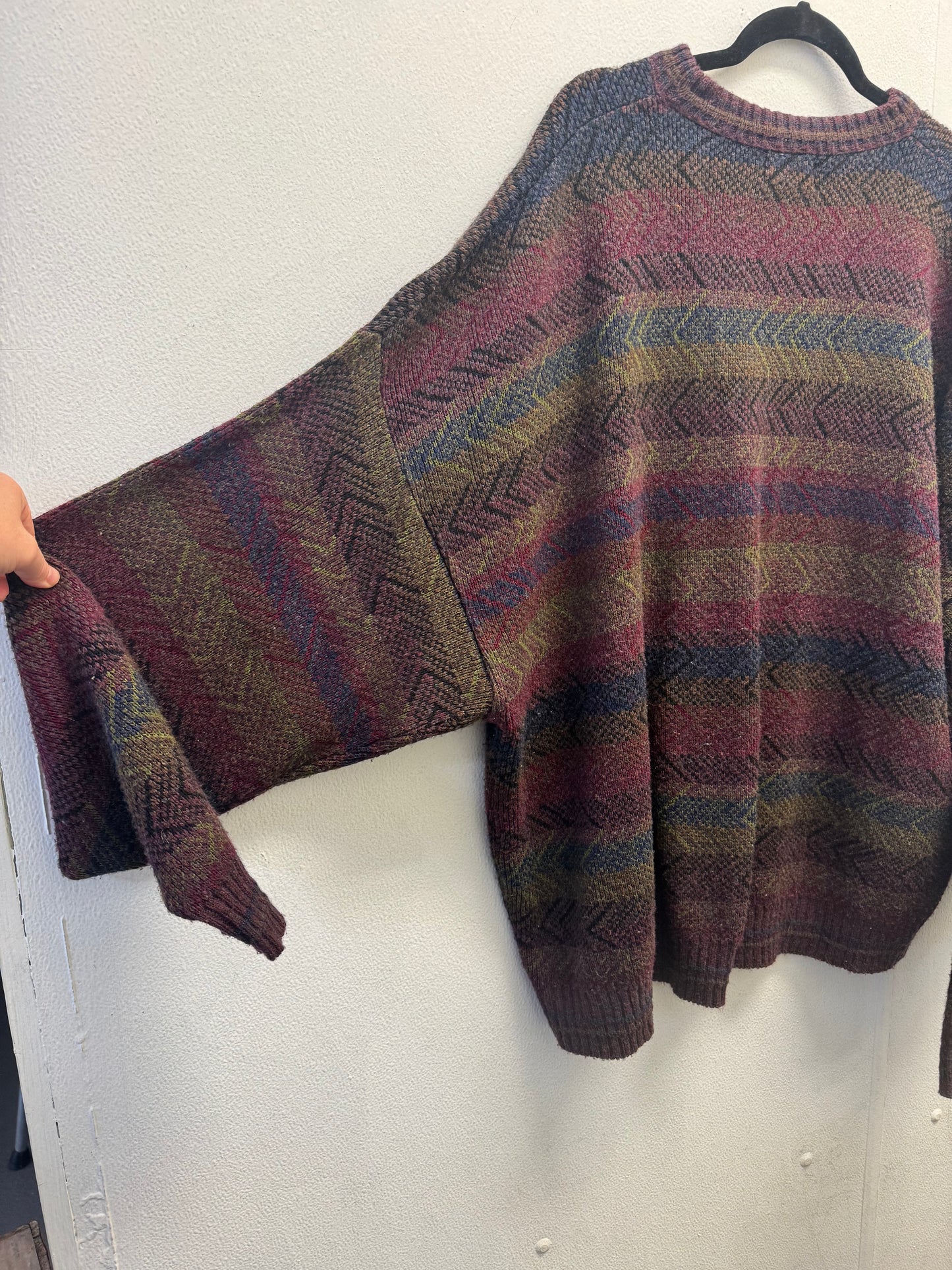 Carmel Collection Patterned Crewneck Sweater