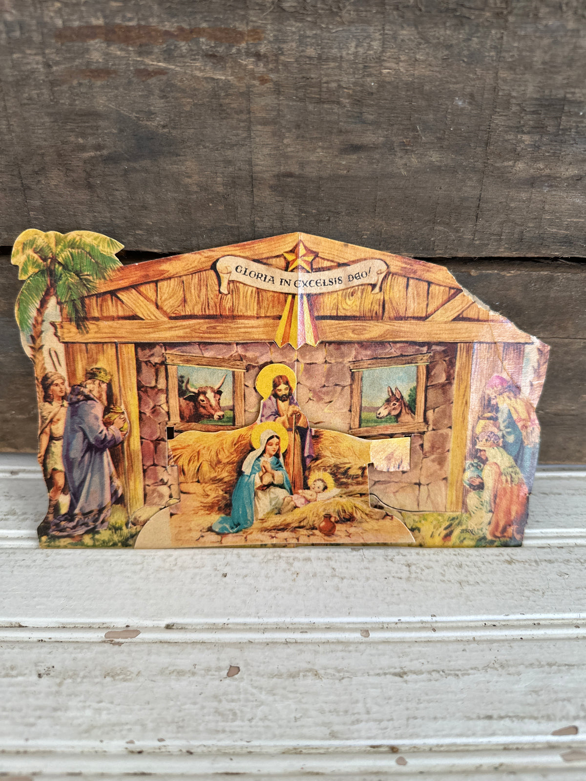 3-D pop out stable manger scene card