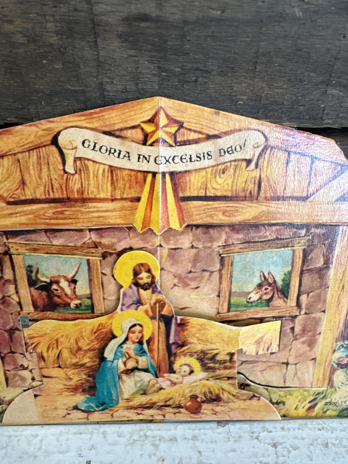 3-D pop out stable manger scene card