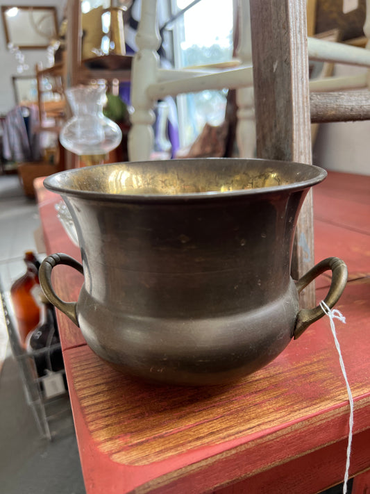 Brass Planter with metal handles