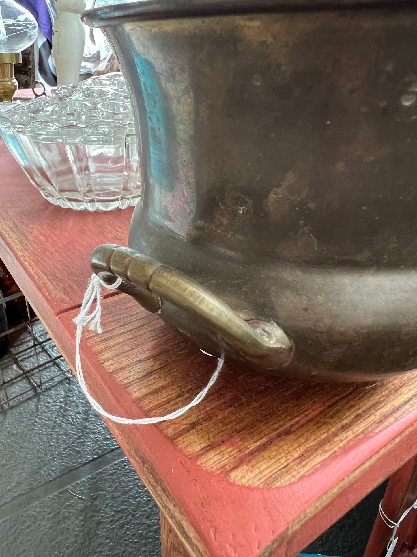 Brass Planter with metal handles